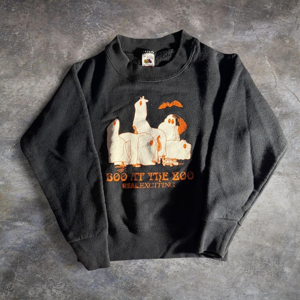 Vintage St Louis Zoo Halloween Boo at the Zoo Sweatshirt Black Youth S 6-8